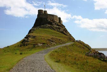 a view of lindisfarne castle